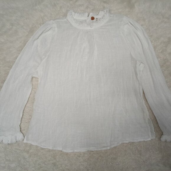 Free People FP ONE Women's White Long Sleeve Blouses Top Size S - Picture 2 of 9